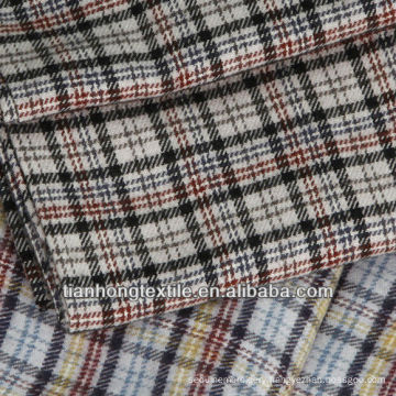 Cotton Polyester Woven Flannel Check Fabric